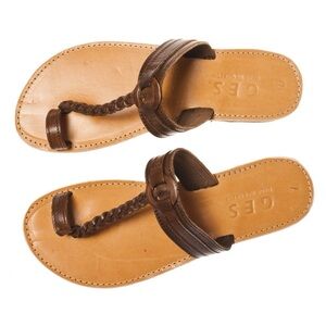 GES Classic Leather Handmade Woman’s Sandal. Made In Greece. Sz 6